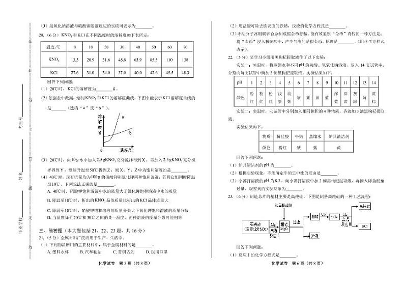 2020年四川省攀枝花中考化学试卷附真卷答案解析版03