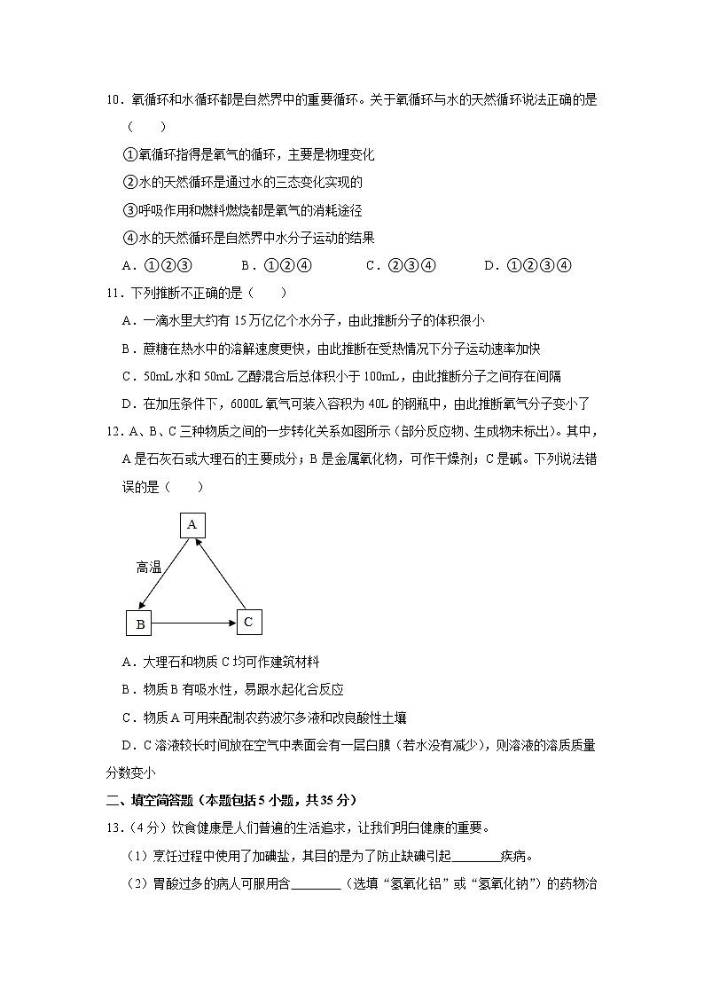 2021年山东省东营市广饶实验中学中考化学学业水平模拟试卷（二）解析版03