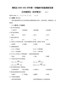 上海市普陀区2021届九年级上学期期末(中考一模）质量调研化学试卷（详解版）