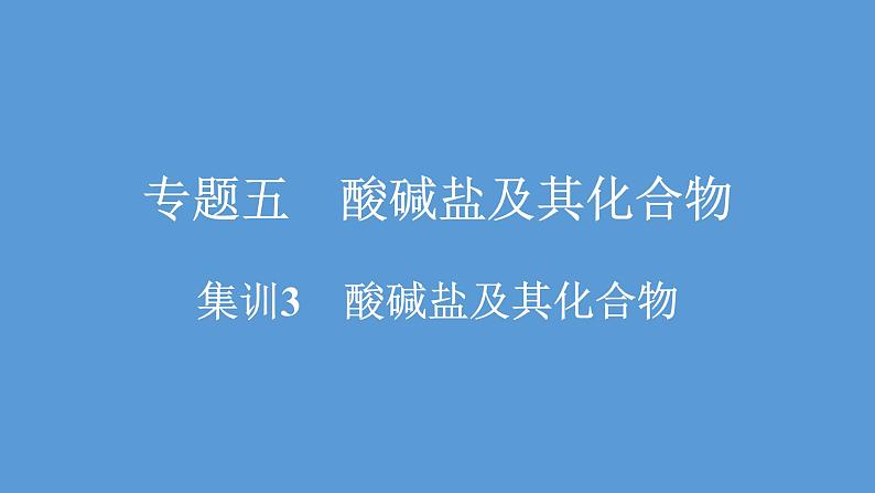 2021河南中考化学专题课件  专题5　集训3　酸碱盐及其化合物第1页