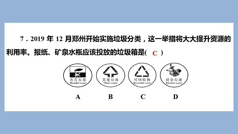 2021河南中考化学专题课件  专题8　化学与社会发展08