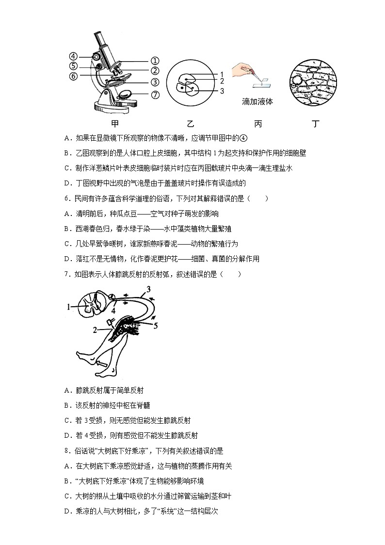 2021年山东省青岛市城阳区一模考试生物试题（word版 含答案）02