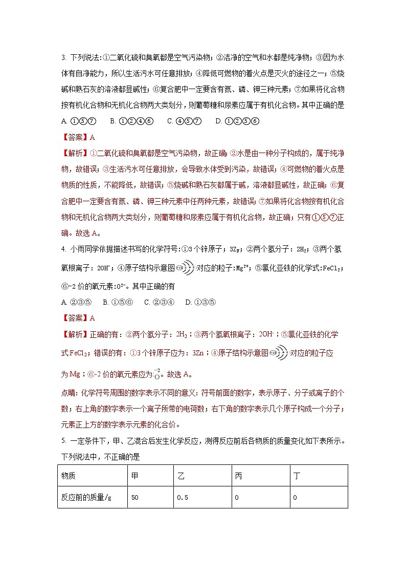 湖北黄冈市2018年中考化学试题（word版含解析）第2页