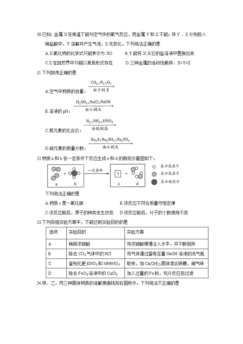 江苏省连云港市2018年中考化学试题（word版，含答案）第2页