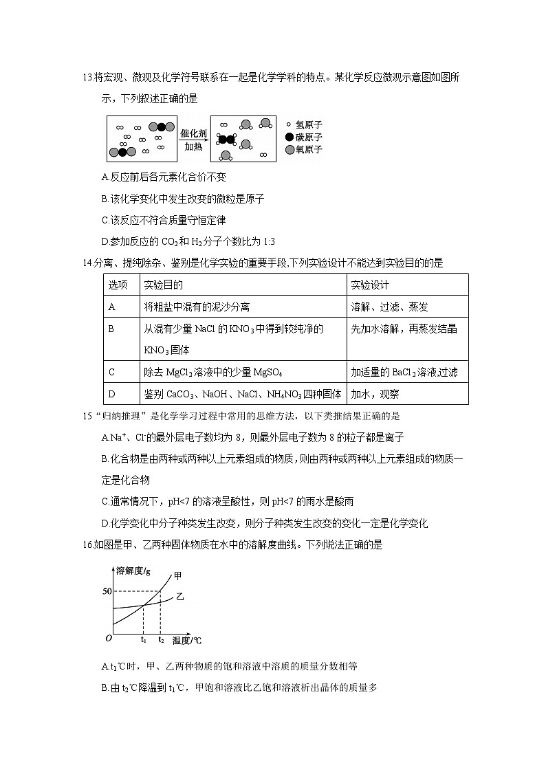 山东省聊城市2018年中考化学试题(word版，含答案)03