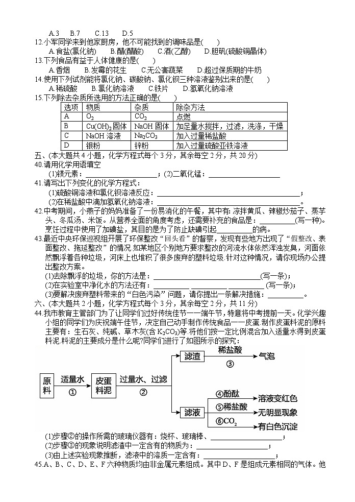 湖南省长沙市2018年中考理综（化学部分）试题（word版，含答案）02