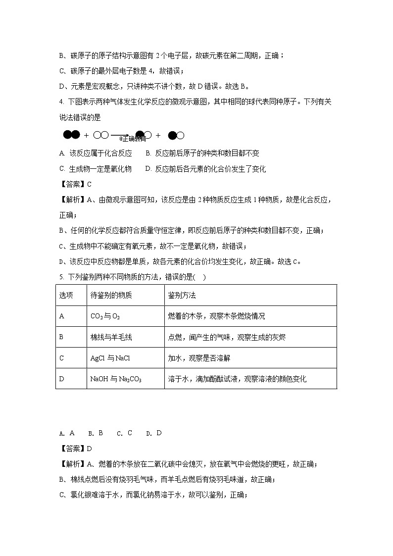四川德阳市2018年中考化学试题（word版含解析）02