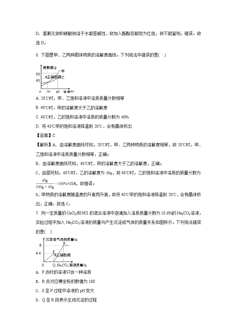 四川德阳市2018年中考化学试题（word版含解析）03