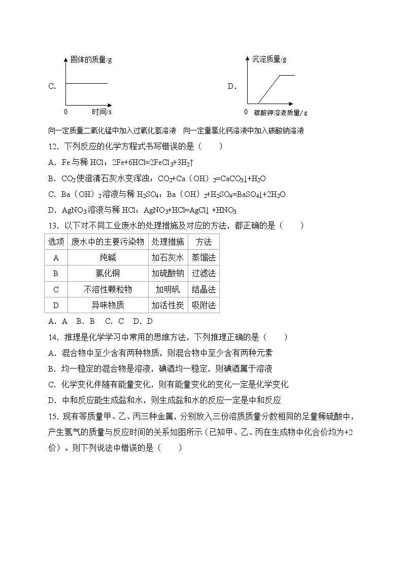 四川省自贡市2018年中考化学试题（WORD版，含答案）03