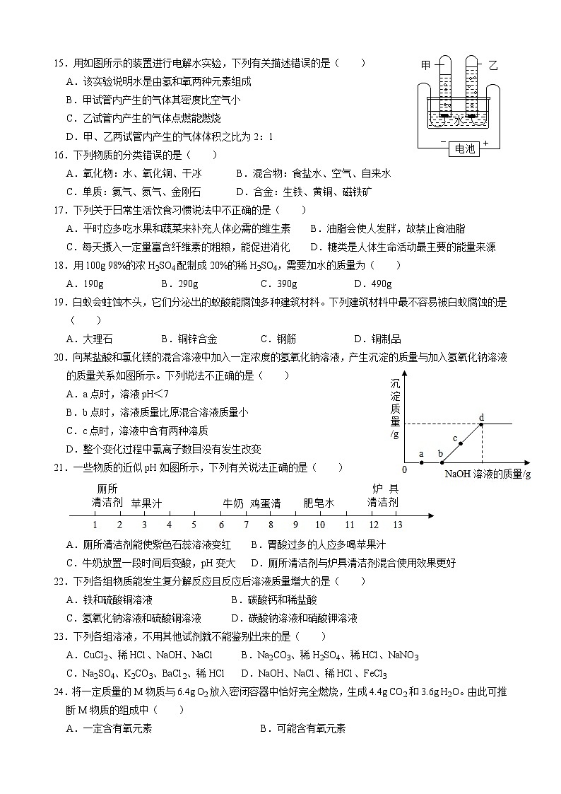 2021年湖南省邵阳市中考化学模拟试卷一（含答案）03