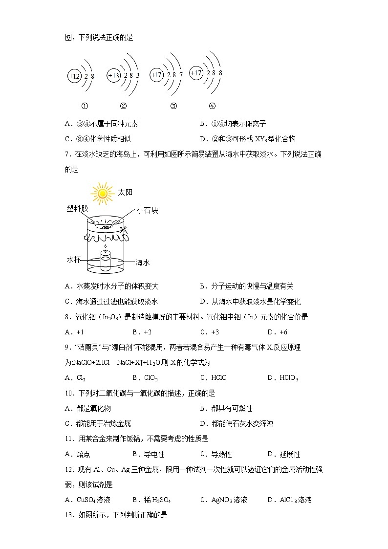 2021年山东省德州市庆云县中考第一次练兵（一模）化学试题（word版含答案）02