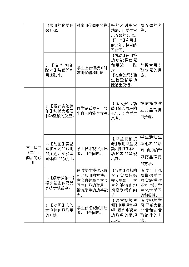 沪教版（上海） 九年级化学第一学期 1.2走进实验室-常用仪器及药品的取用教案02