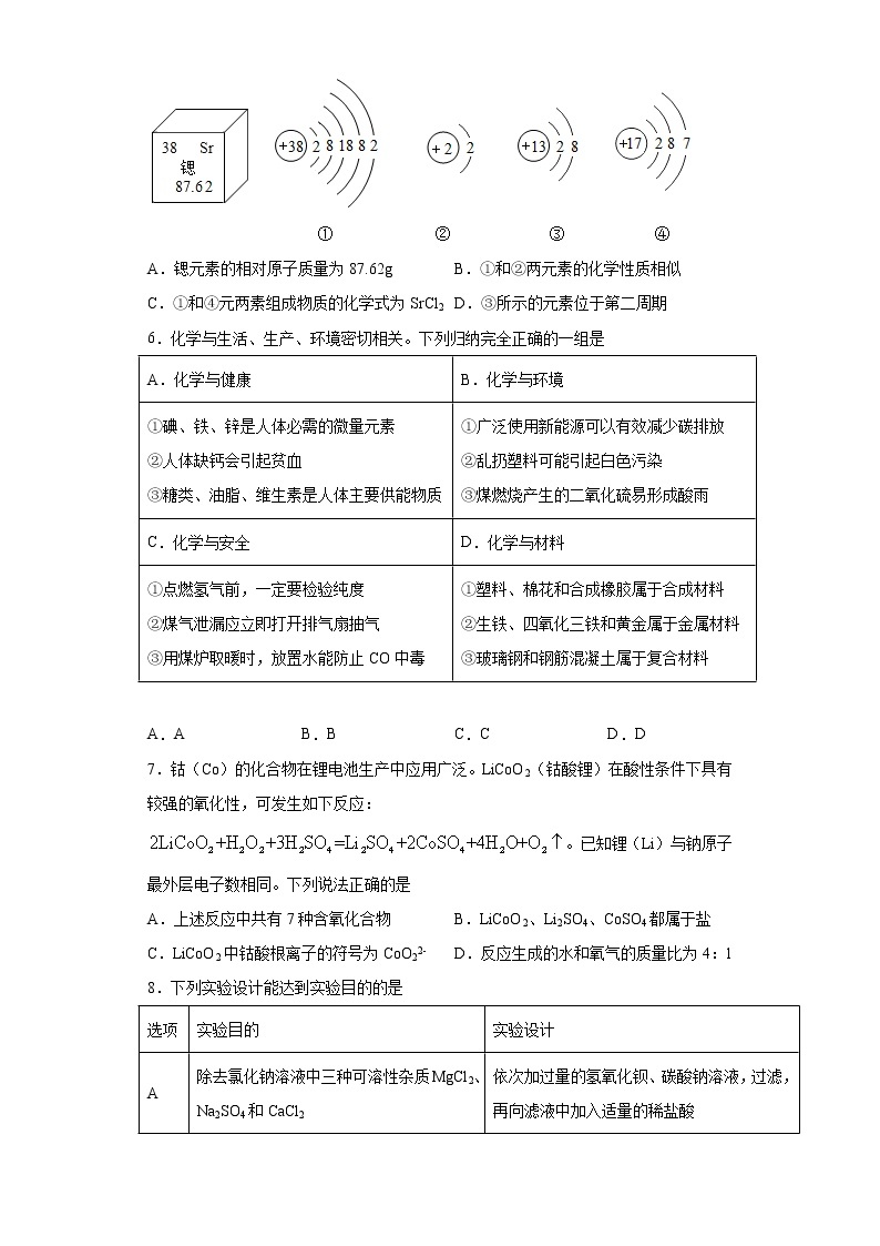 2021年四川省成都市武侯区中考二诊化学试题（word版含答案）02