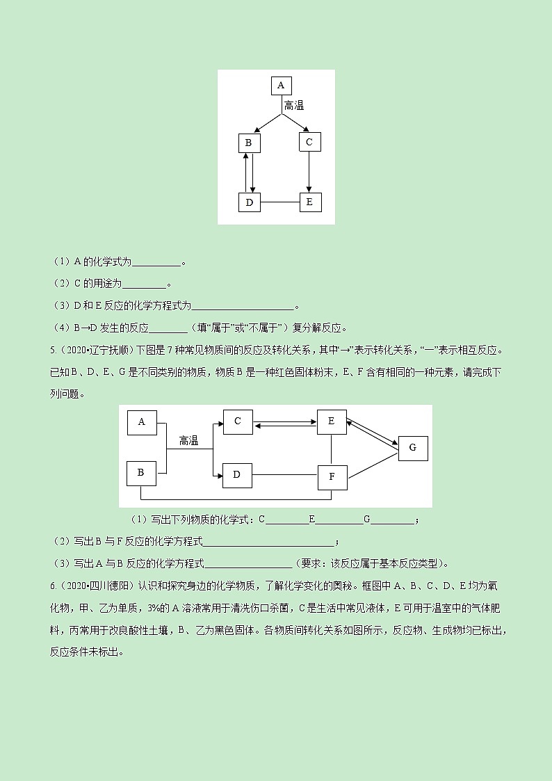 2021中考化学冲刺特训  特训06  巧思妙想推断20题 (尖子生专用)03
