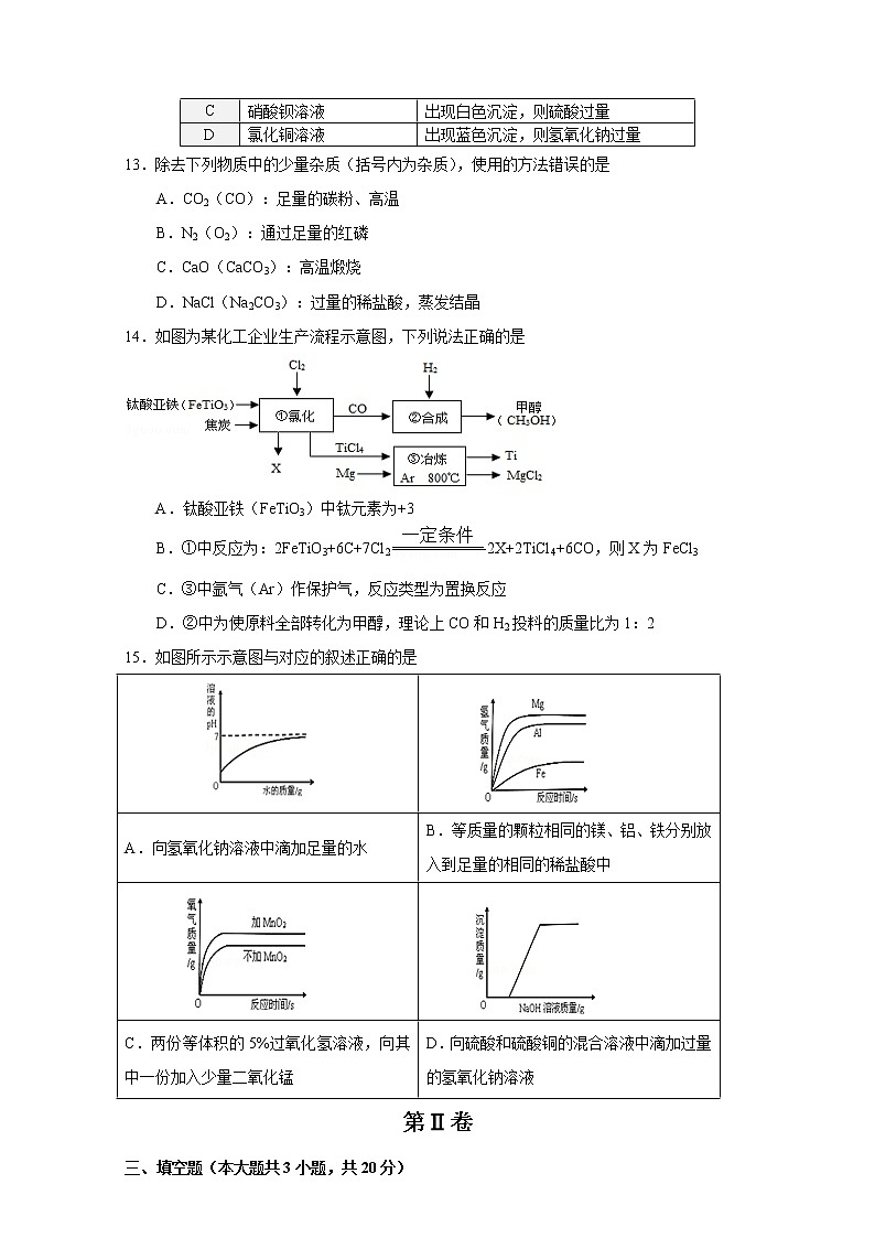 2021年天津市河西区中考化学模拟试卷（word版 含答案）03