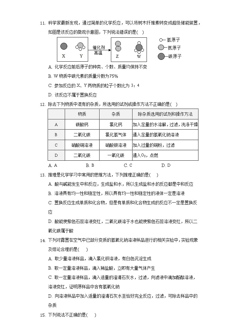 2021年天津市华英中学中考化学模拟试卷03