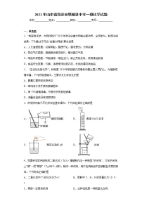 2021年山东省菏泽市鄄城县中考一模化学试题(word版含答案）