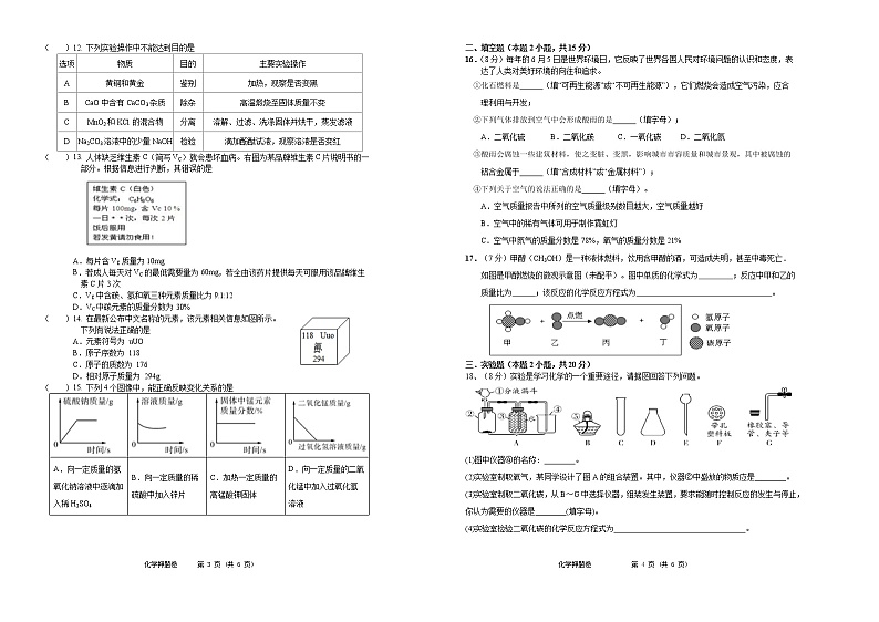 2021年广东省初中学业水平考试化学押题卷02