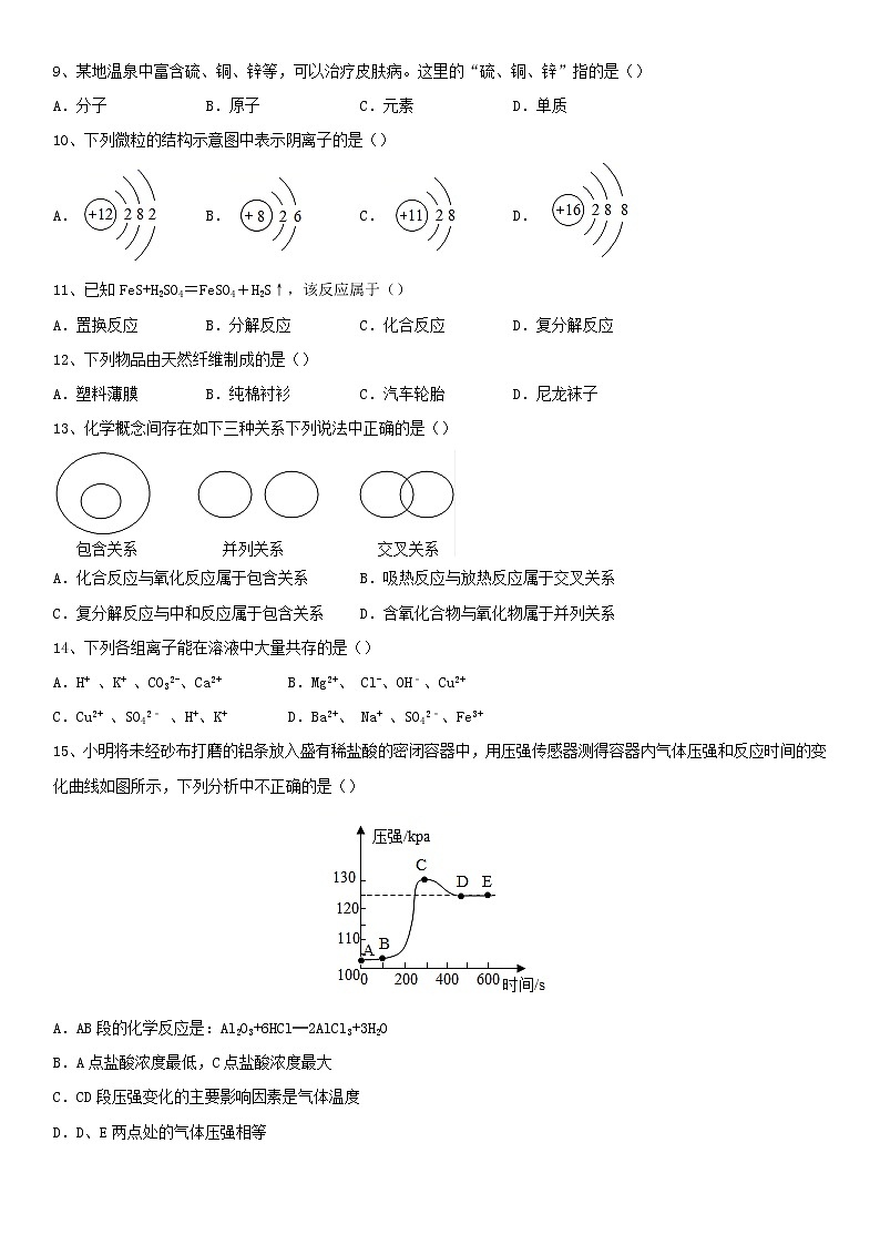 2021年湖南常德化学中考模拟卷五第2页