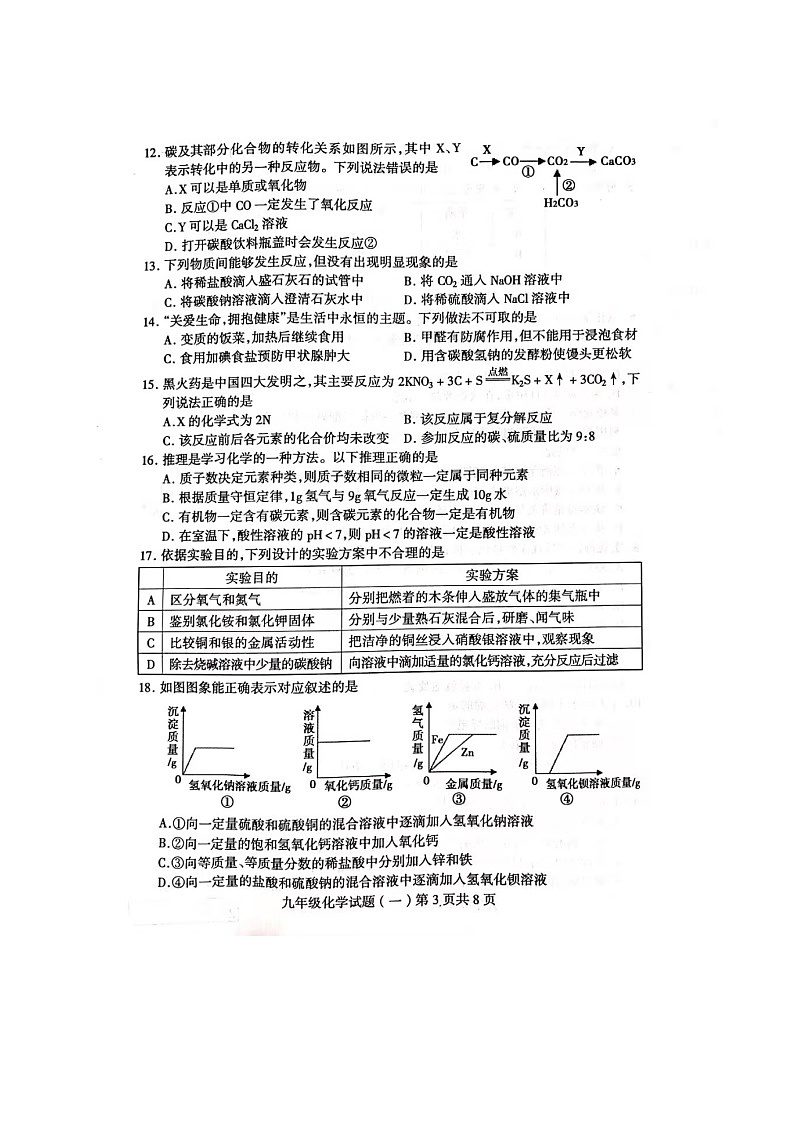 2021年山东省临沂市平邑县5月中考冲刺化学试题（一）（扫描版）03