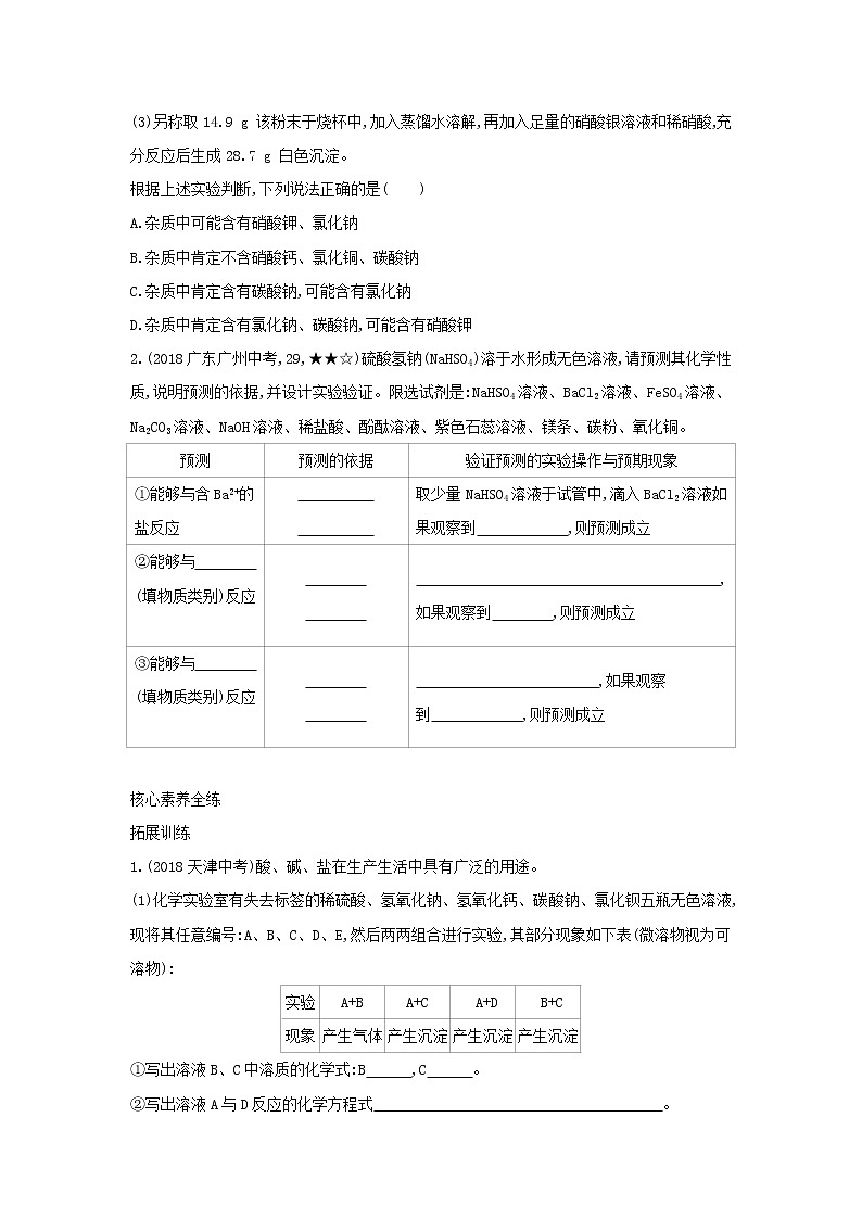 第四单元 盐化肥 课题1 生活中常见的盐 同步习题03