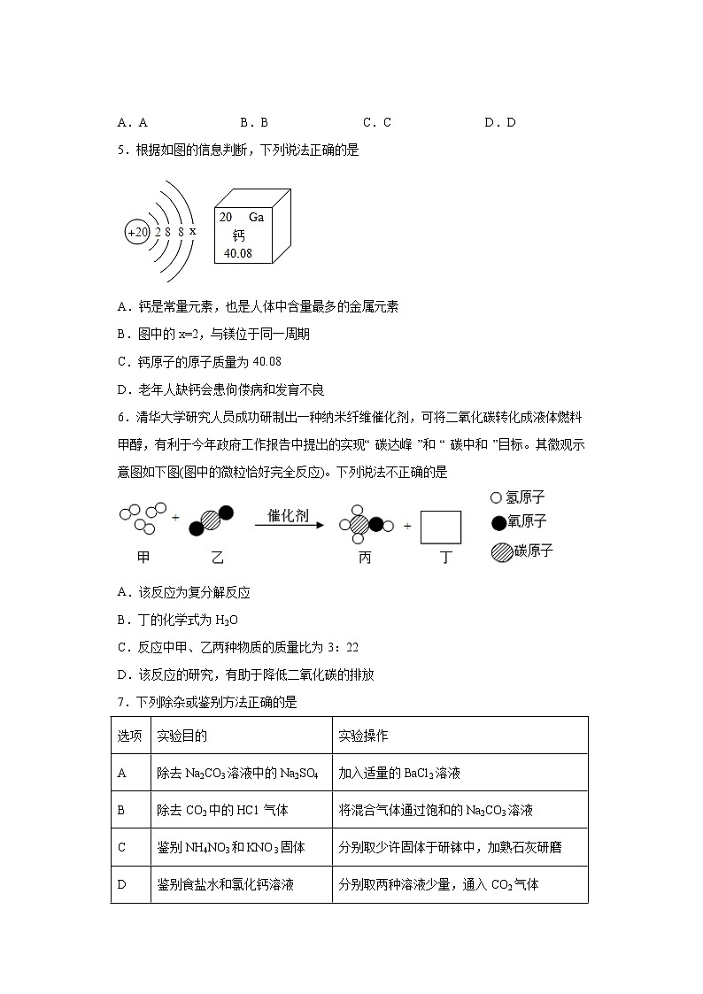 2021年四川省绵阳市梓潼县中考二诊化学试题（word版含答案）第2页