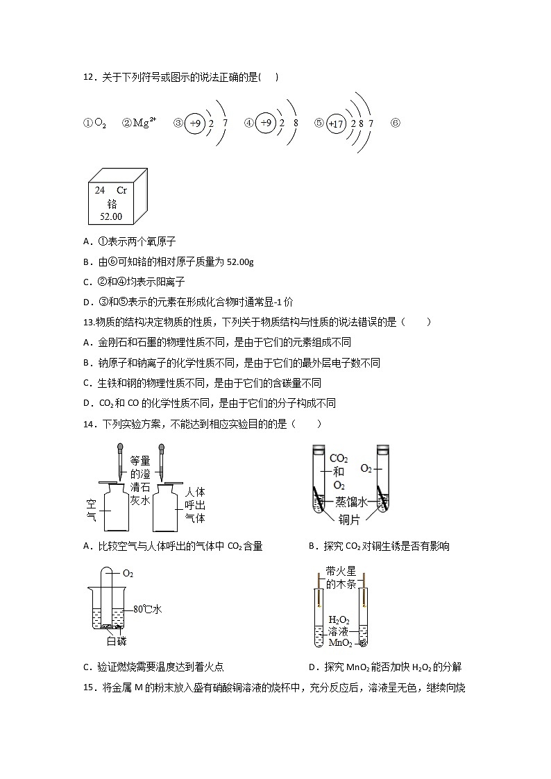 2021年广东省中考化学考前综合训练题（一）第3页
