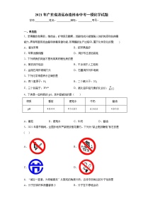 2021年广东省清远市连州市中考一模化学试题（word版 含答案）