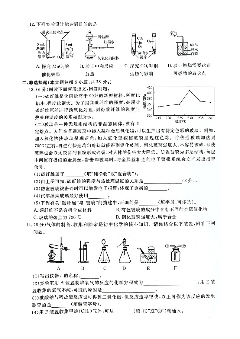 2021年安徽省淮北市中考冲刺化学试题第3页