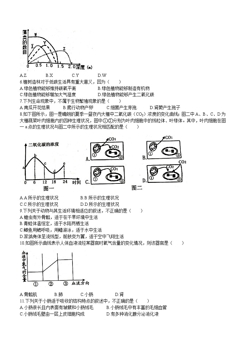 2021山东省菏泽市东明县中考四模生物试题（word版 含答案）02