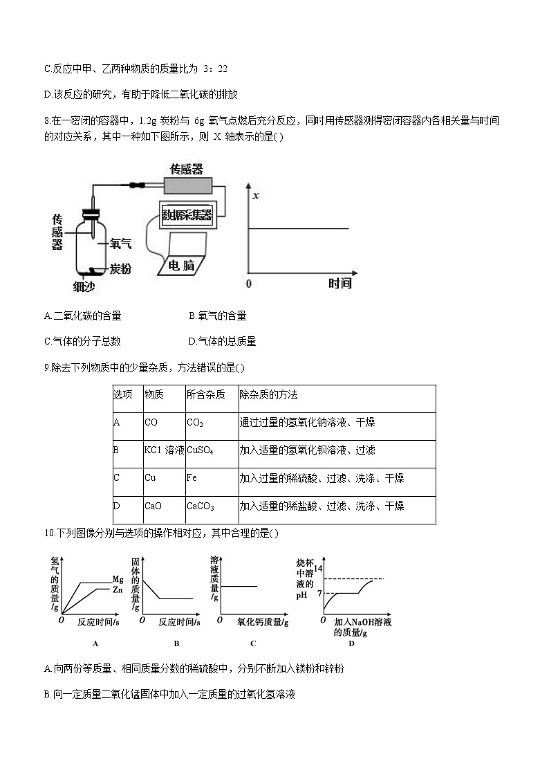 2021年福建省福州市鼓楼区屏东中学中考一模化学试题03