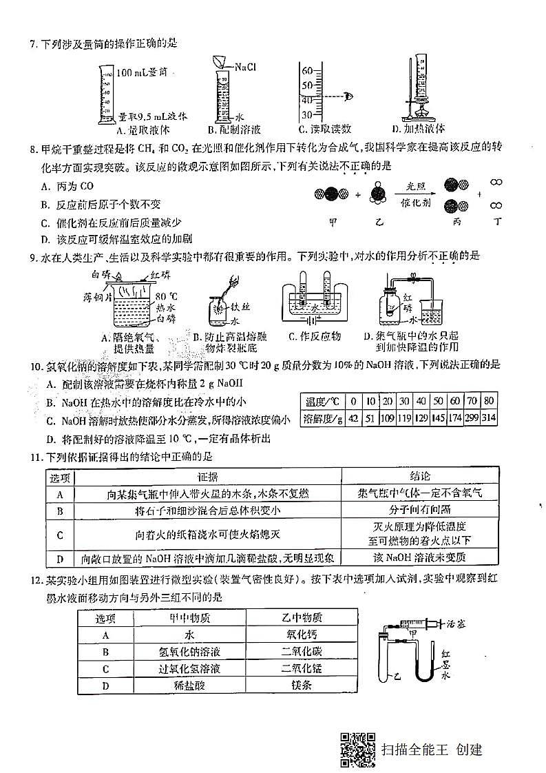 2021年安徽省中考化学模拟预测密卷（PDF版，含答案）02