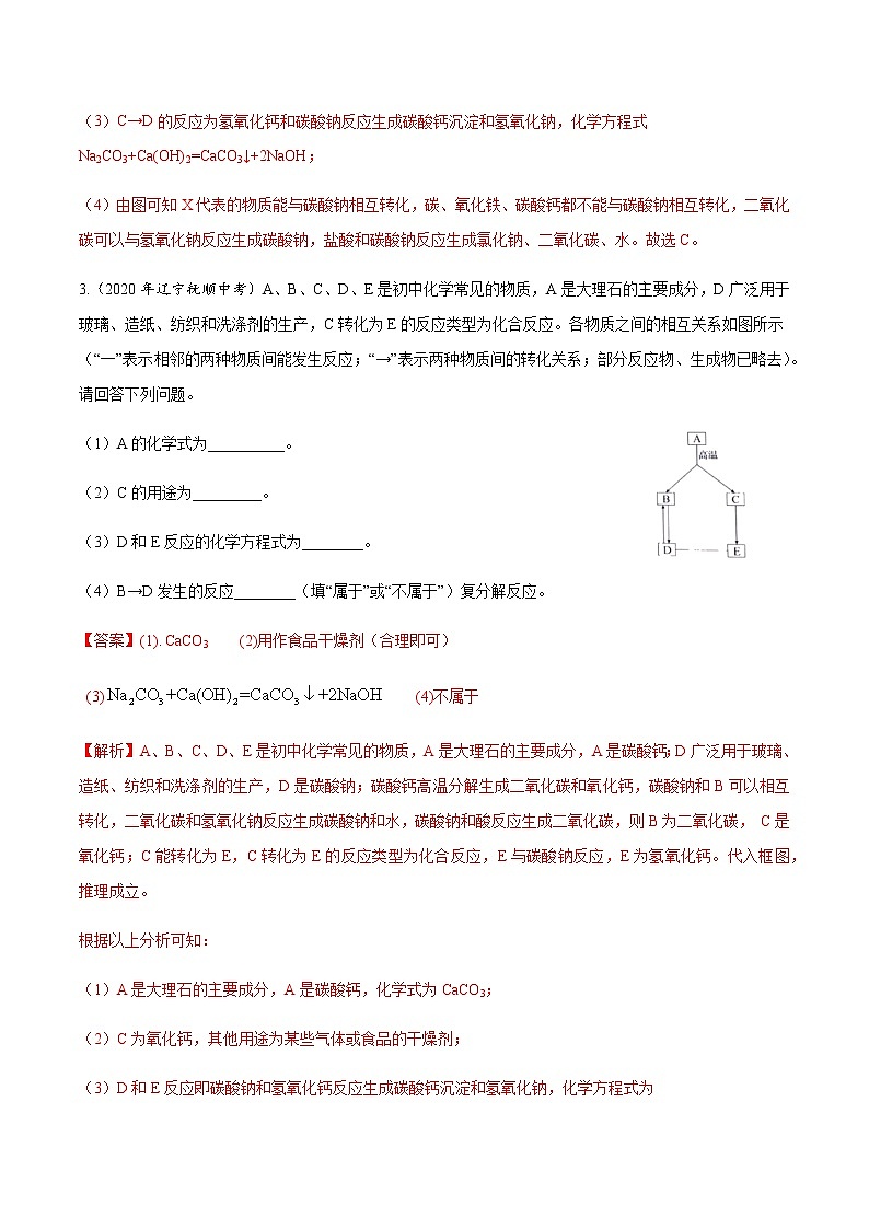 2021年化学中考真题分类汇编详解通用卷 专题21 物质的推断（1）03