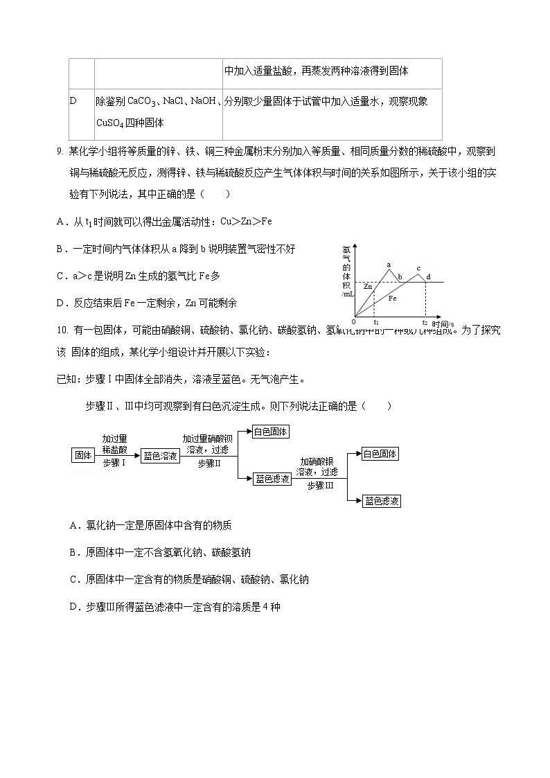 2021年山东省济宁市中考三模化学试题（word版 含答案）03