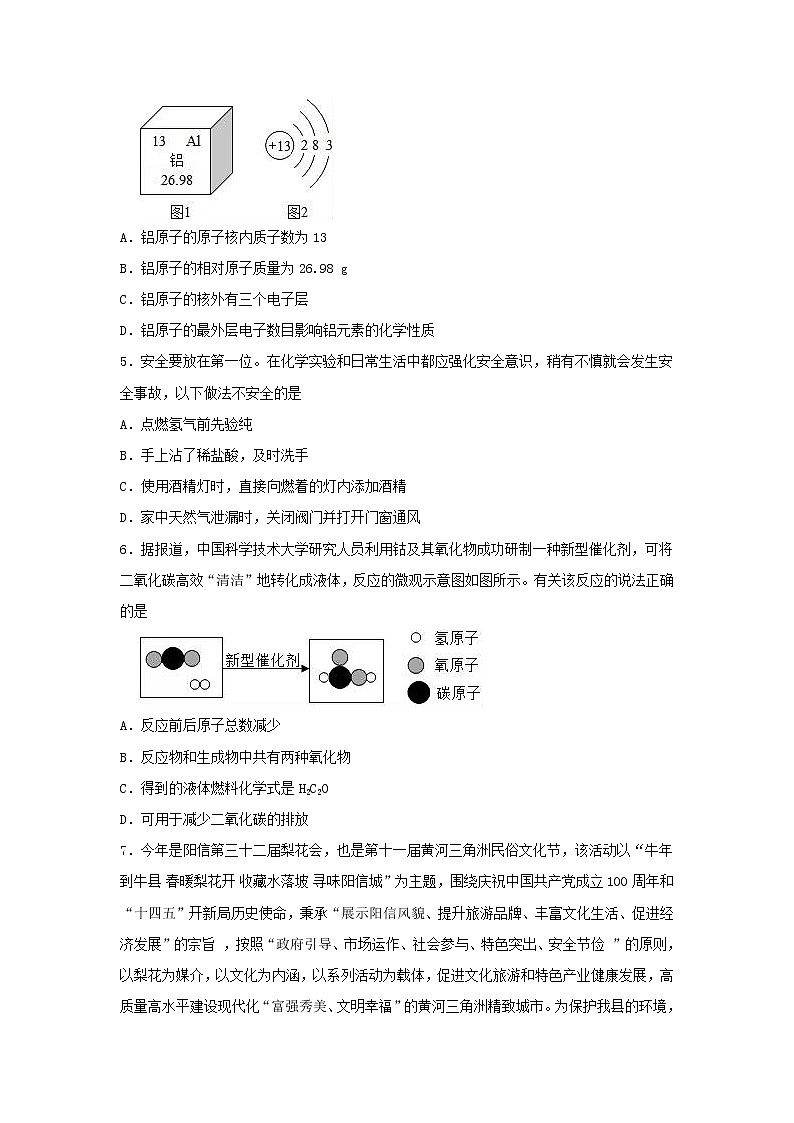 2021年山东省滨州市滨城区初中学生学业水平模拟考试化学试题（word版 含答案）02