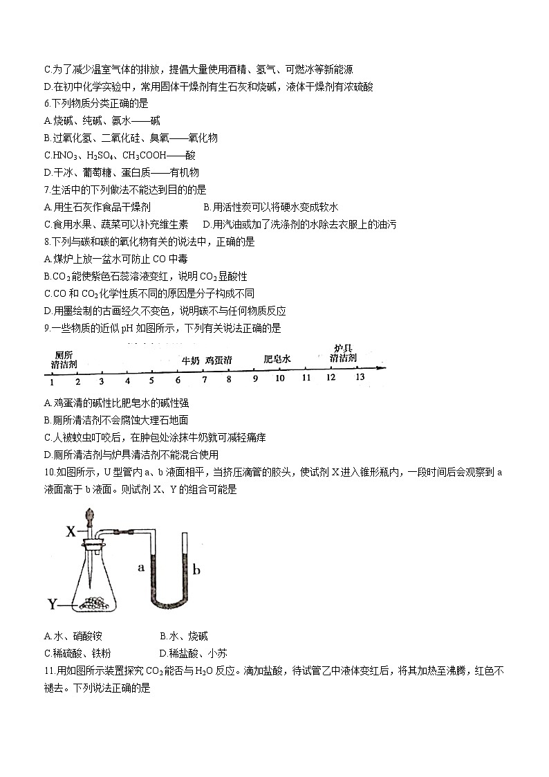 2021年山东省临沂市平邑县中考二模化学试题02