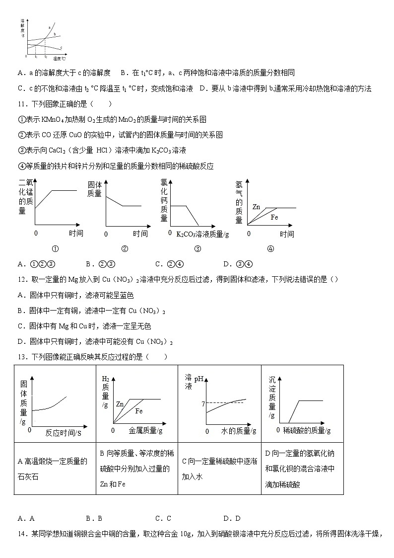 2021年河南省淮滨县九年级化学中考复习训练题（word版 含答案）02