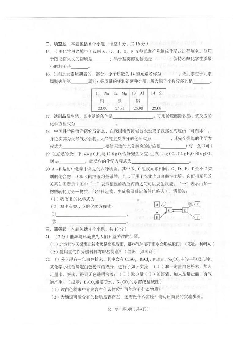 2021年河南省师大附中中考二模化学试题03