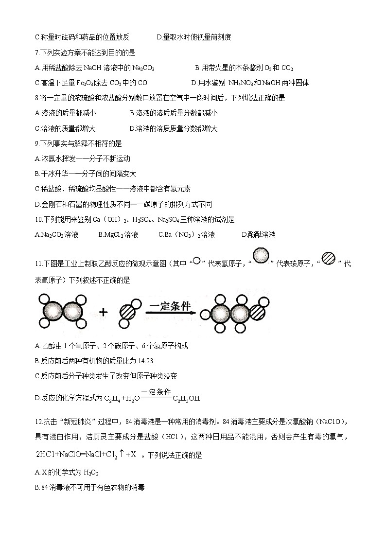 2021年河南省三门峡市中考二模化学试题第2页