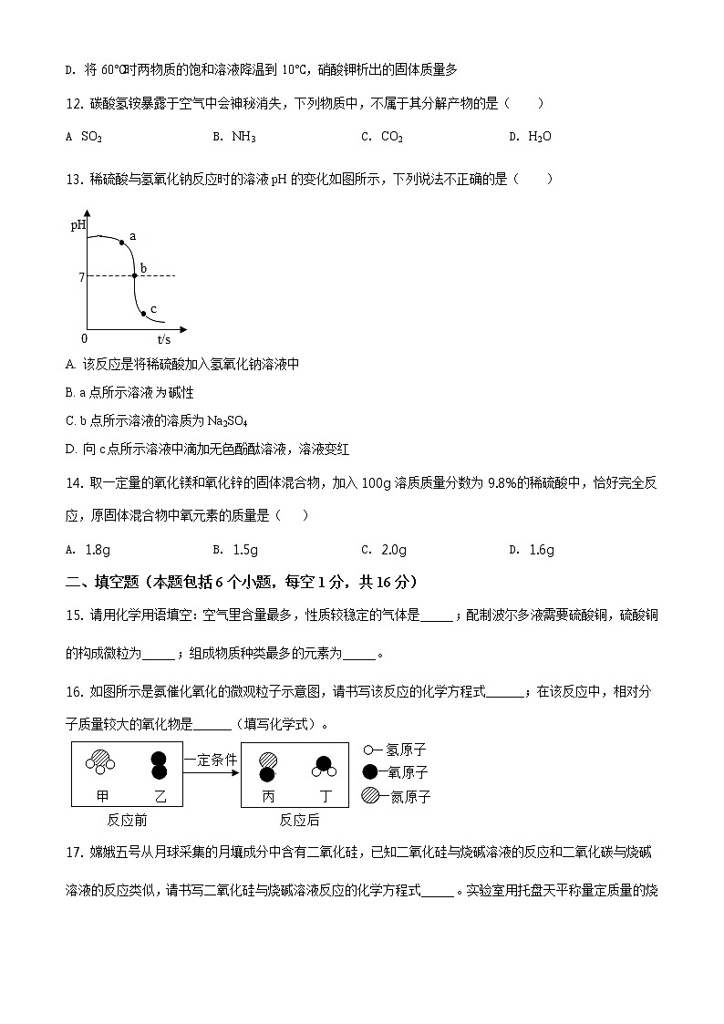 解析：2021年河南省郑州市中原区郑州六十八中中考模拟化学试题03