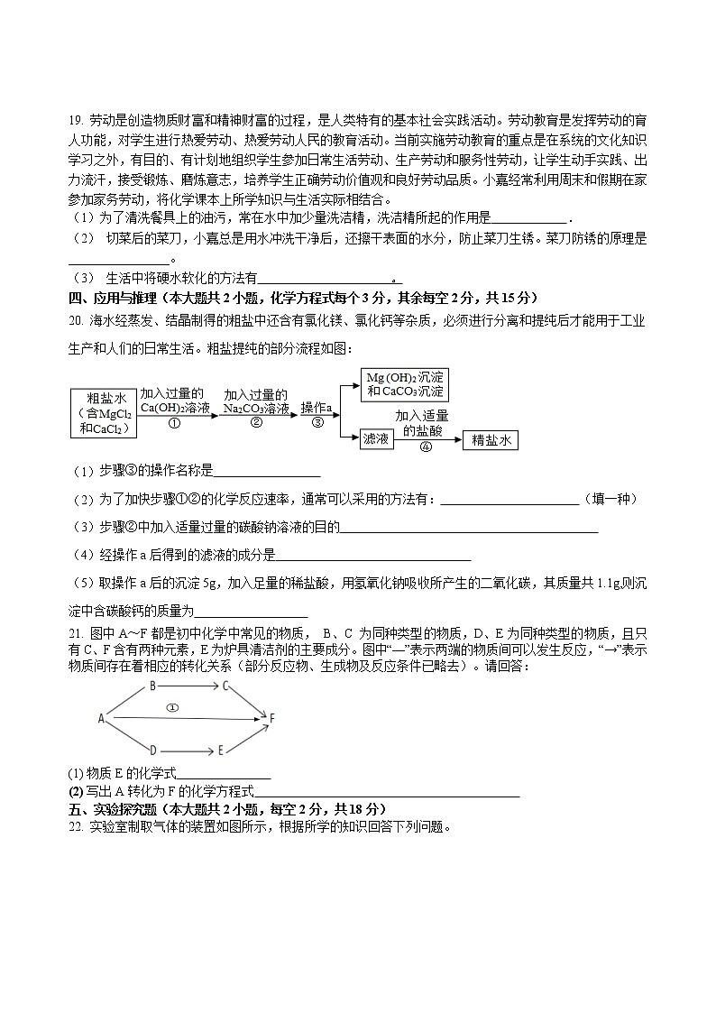 2021年初中化学学业水平考试适应性测试卷303