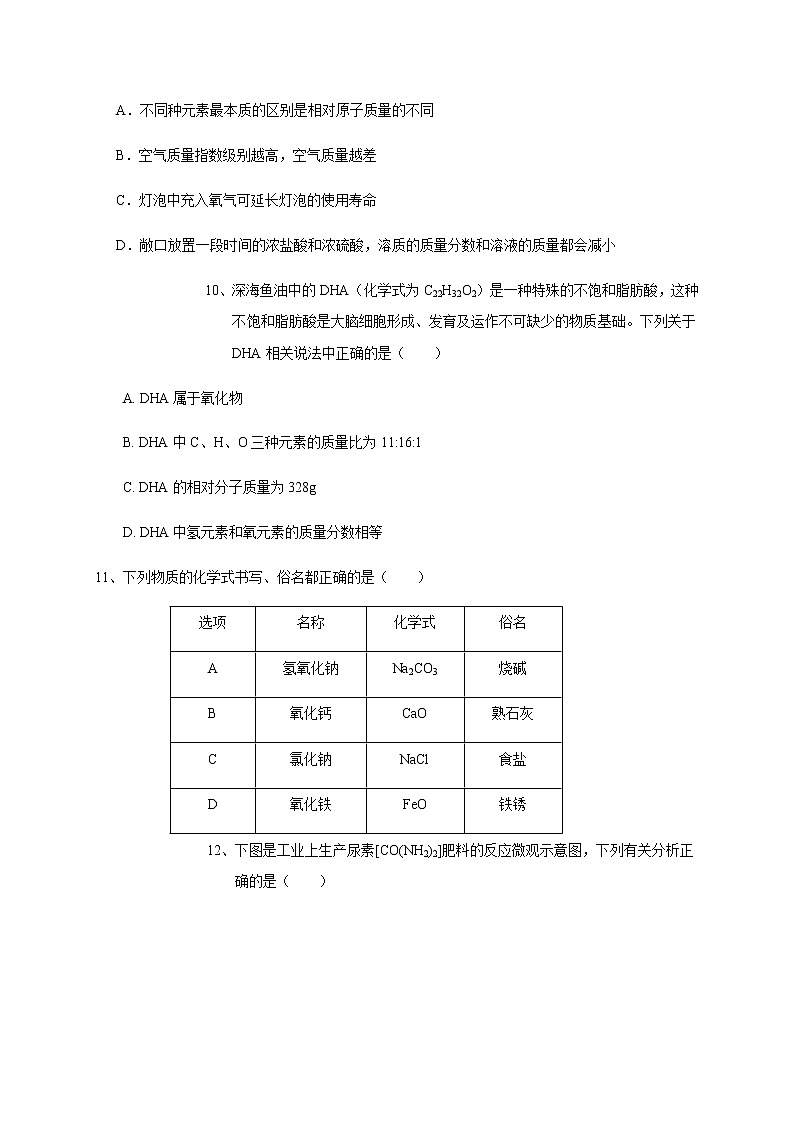 山东省聊城临清市2020-2021学年九年级上学期期末考试化学试题（word版 含答案）03