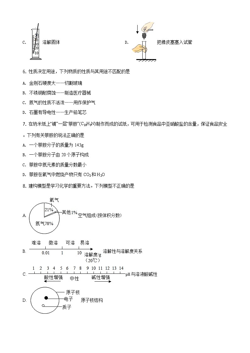 四川省乐山市2021年中考化学试题及答案解析 (原卷+解析卷)02