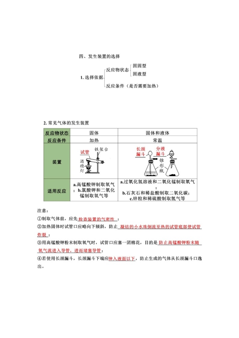 人教版化学初中中考化学专题复习 --常见气体的制取与净化02