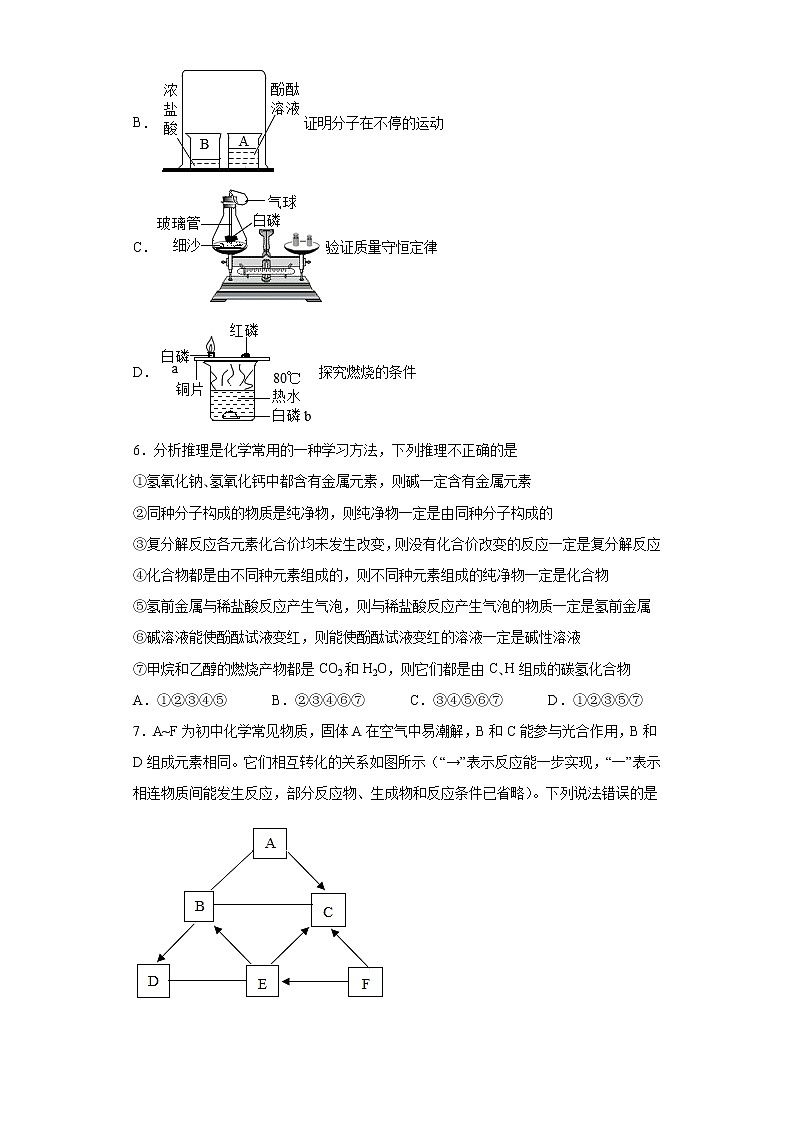 2021年5月湖北省武汉市汉阳区中考二模化学试题 （word版 含答案）02