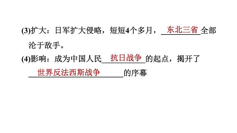 人教版八年级上册历史习题课件 第6单元 第18课　从九一八事变到西安事变第3页