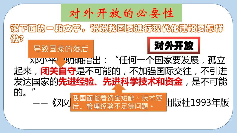 部编版历史八年级下册 第9课 对外开放 课件05