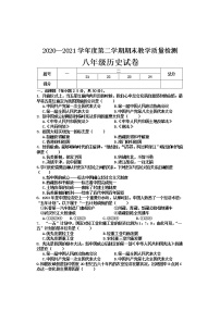 河北省邯郸市临漳县2020-2021学年八年级下学期期末考试历史试题（word版 含答案）