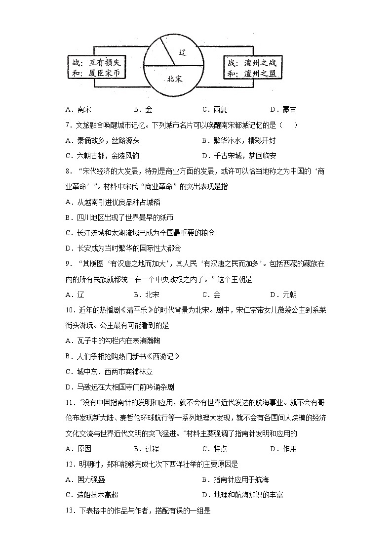 河北省唐山市路北区2020-2021学年七年级下学期期末历史试题（word版，含答案）02