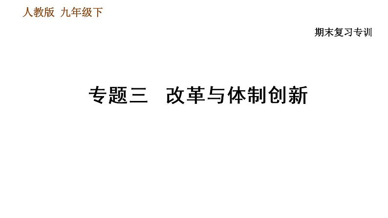 人教版（河北专版）九年级下册历史课件 专题训练 专题三　改革与体制创新01